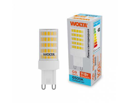 Светодиодная лампа WOLTA WSTD-JCD-11W6KG9-C "Капсульная" JCD 11Вт 1000лм 6500K G9 1/10/100/500