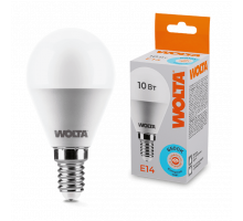 Светодиодная лампа WOLTA 25W45GL10E14 "Шар" G45 10Вт 825лм 6500К Е14 1/50