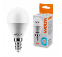 Светодиодная лампа WOLTA 25W45GL12E14 "Шар" G45 12Вт 1050лм 6500К Е14 1/50