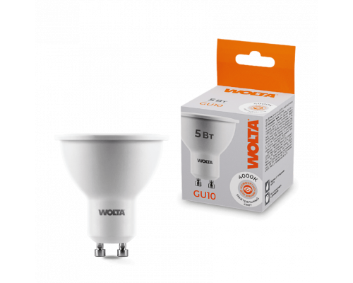 Светодиодная лампа WOLTA 25SPAR16-230-5GU10 PAR16 5Вт 4000К GU10 1/50 400лм