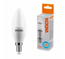 Светодиодная лампа WOLTA 25WC10E14 "Свеча" C37 10Вт 825лм 6500К Е14 1/50
