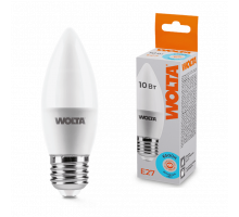Светодиодная лампа WOLTA 25WC10E27 "Свеча" C37 10Вт 825лм 6500К Е27 1/50