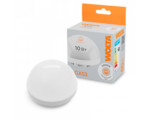 Светодиодная лампа WOLTA WSTD-GX-10W4KGX53-H "Таблетка" R75 купол 10Вт 825лм 4000К GX53 1/10/100