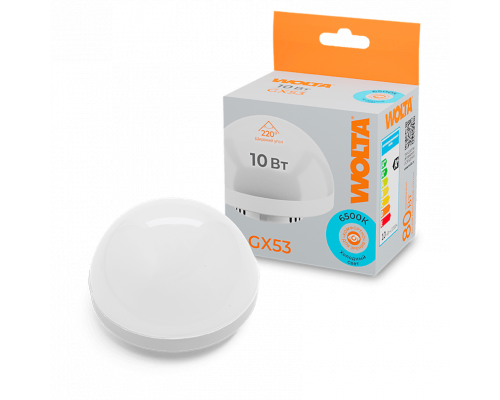 Светодиодная лампа WOLTA WSTD-GX-10W6KGX53-H "Таблетка" R75 купол 10Вт 825лм 6500К GX53 1/10/100
