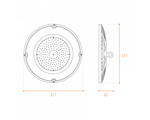 Светильник светодиодный промышленный WOLTA UFO-150W/01 150Вт 5700K IP65 15000лм 311х311х42мм 1/10